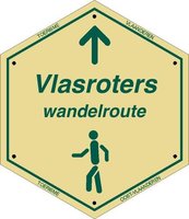 Routebordje Vlasroters Wandelroute Lus 1 - Groen