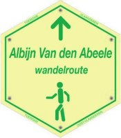 Routebordje Albijn Van Den Abeele Wandelroute