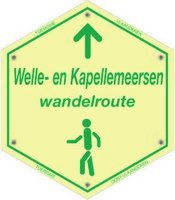 Routebordje Welle en Kapellemeersen wandelroute
